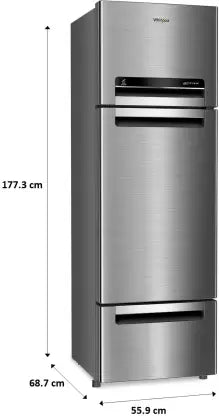 Whirlpool 260 L Frost Free Triple Door Refrigerator (Magnum Steel, FP 283D Protton Roy Magnum Steel (N)) Whirlpool 260 L Frost Free Triple Door Refrigerator (Magnum Steel, FP 283D Protton Roy Magnum Steel (N))